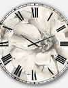 Indigold Grey Peonies IV - Farmhouse Oversized Wall CLock