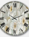 Pure Pastel White flowers - Farmhouse Wall CLock