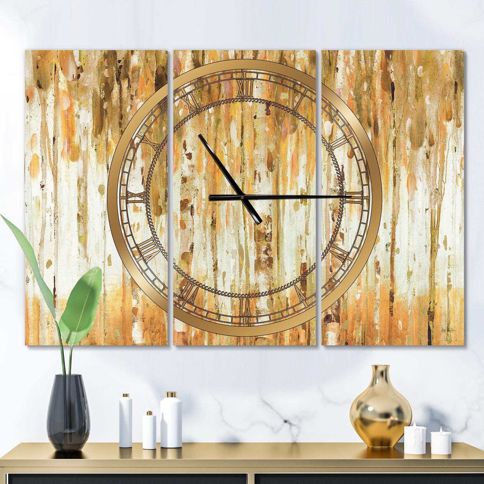 The Forest I Fall Crop - Glam 3 Panels Oversized Wall CLock