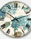 butterfly Blue Garden I - Farmhouse Wall CLock