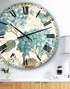 butterfly Blue Garden I - Farmhouse Wall CLock