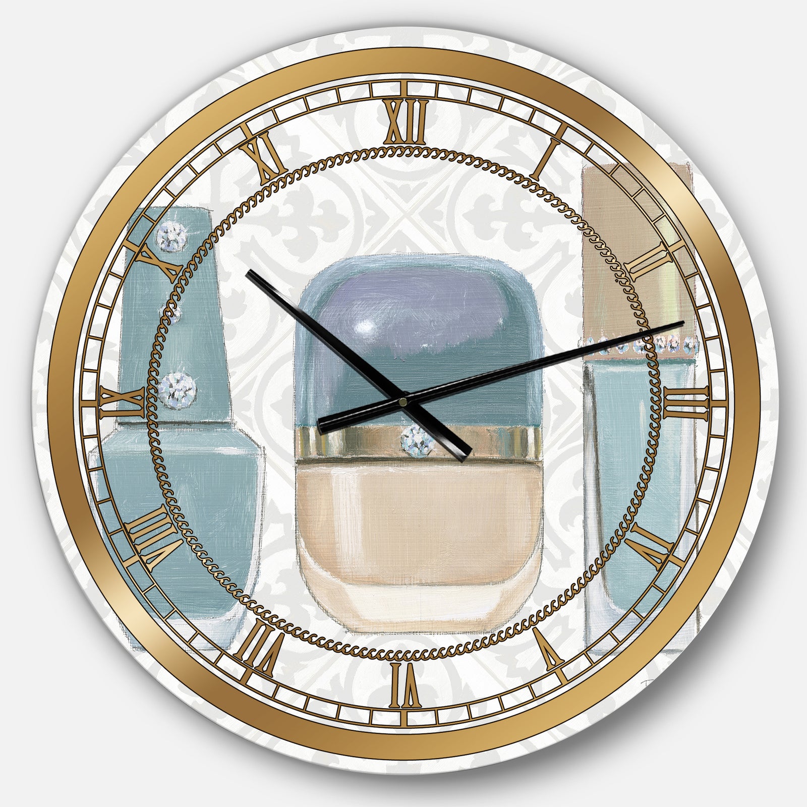 Glam cosmetics Blue accessories - Posh & Luxe Large Wall CLock
