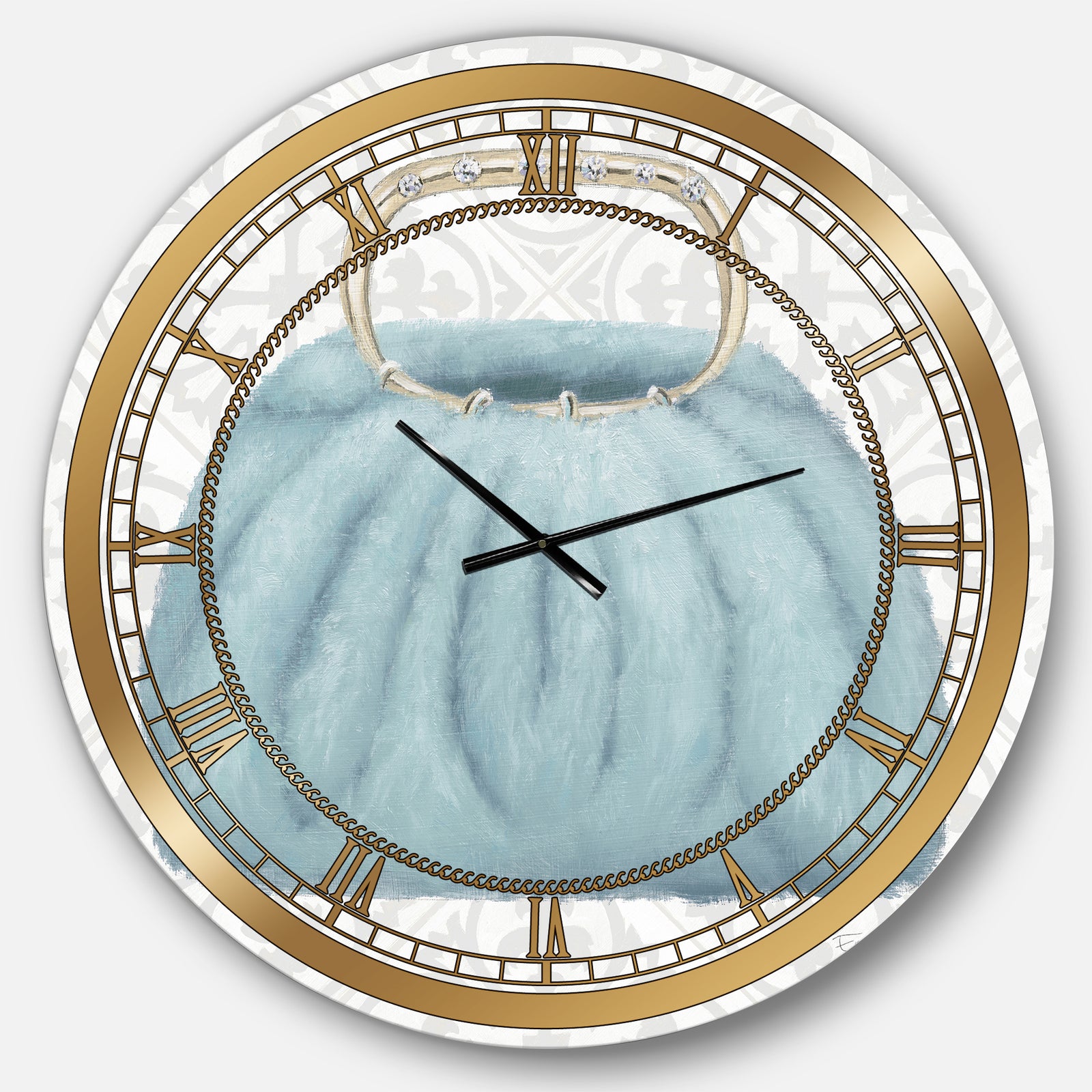 Glam cosmetics Blue Bag - Posh & Luxe Large Wall CLock