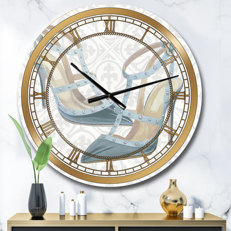 Glam cosmetics Blue Shoes - Posh & Luxe Large Wall CLock
