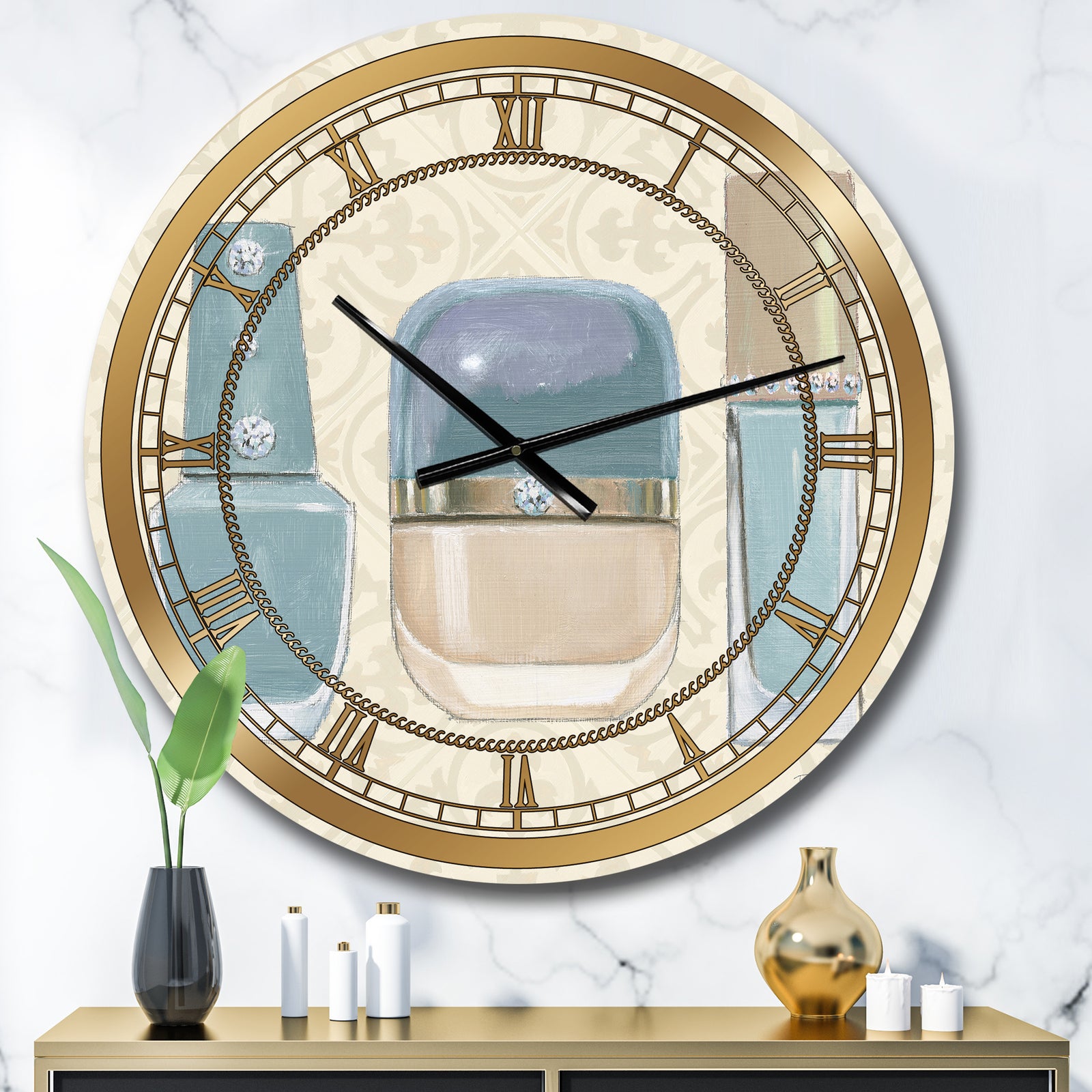 Glam cosmetics Blue accessories - Glam Large Wall CLock