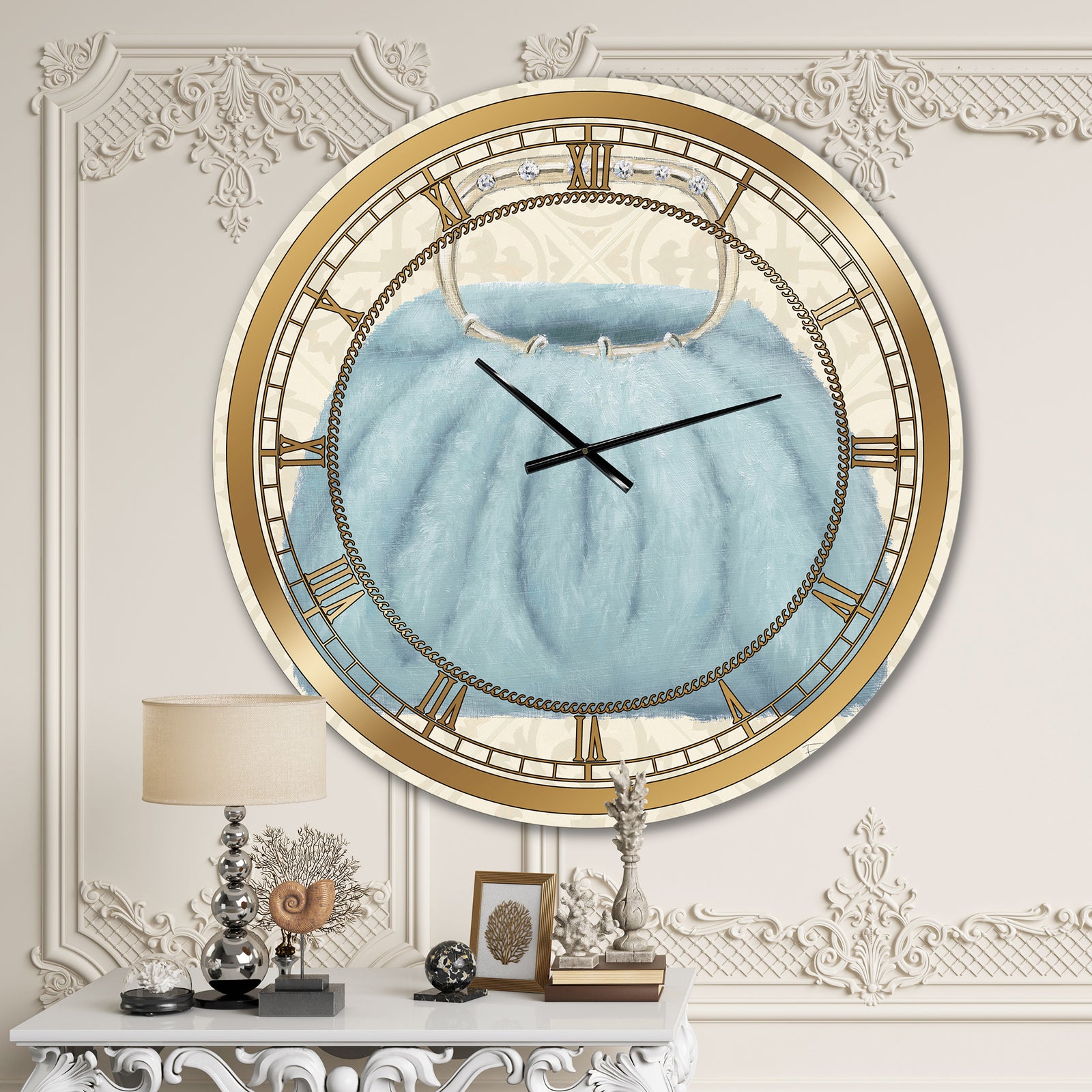 Glam cosmetics Blue Bag - Glam Large Wall CLock