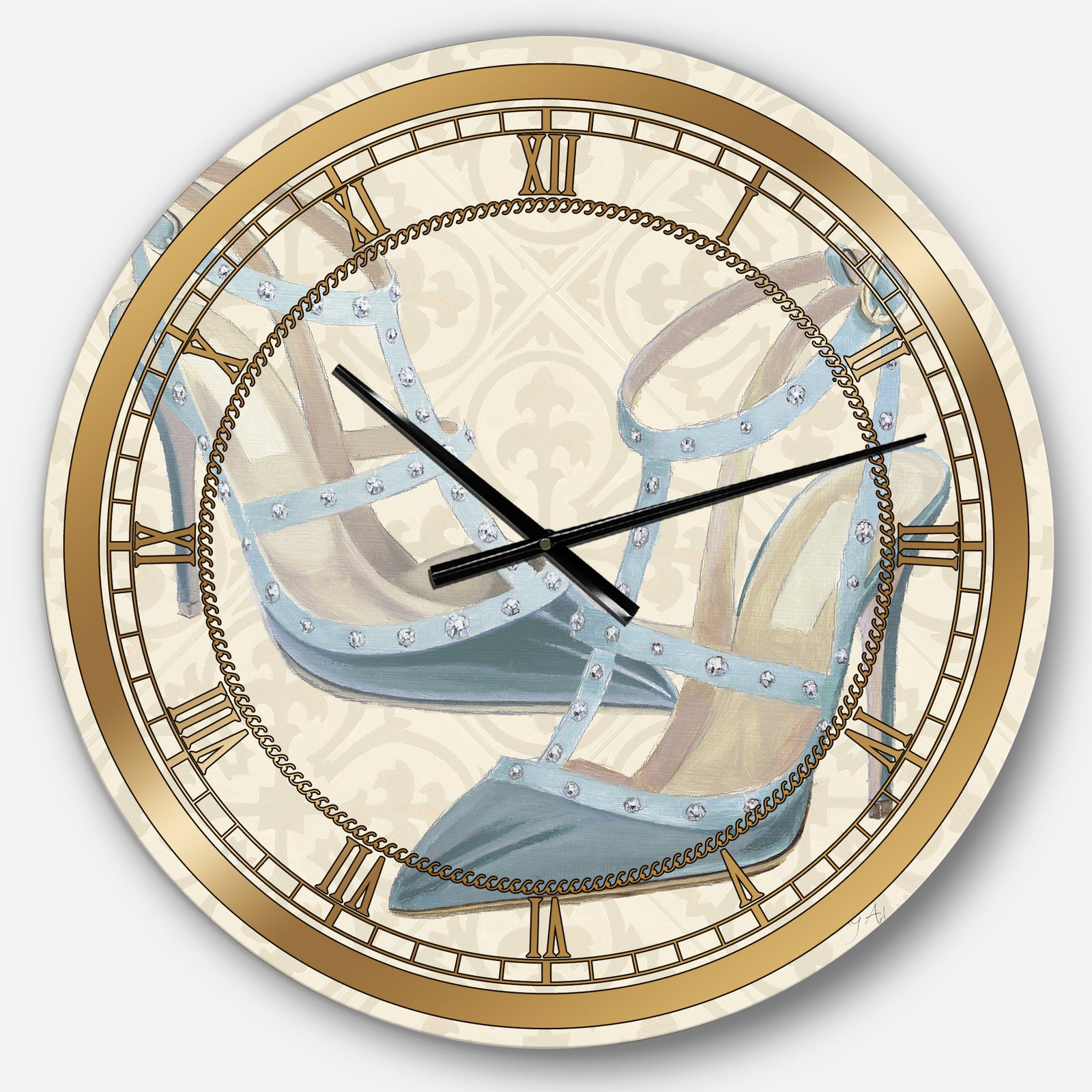 Glam cosmetics Blue Shoes - Glam Oversized Wall CLock