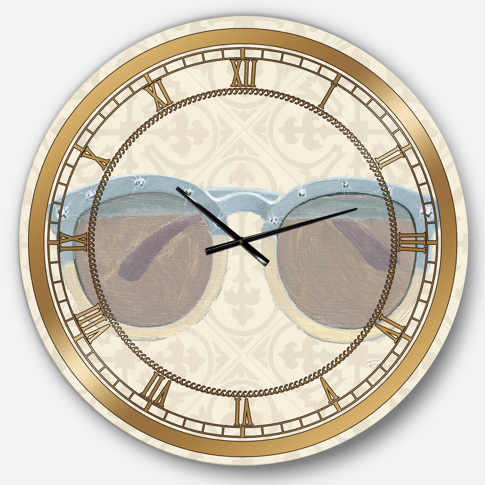 Glam cosmetics Blue Sun Glasses - Posh & Luxe Large Wall CLock