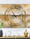 Glam Cream and Brown Curious Sky - Glam 3 Panels Large Wall CLock