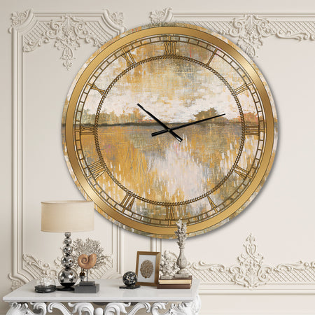 Glam Cream and Brown Curious Sky - Glam Wall CLock