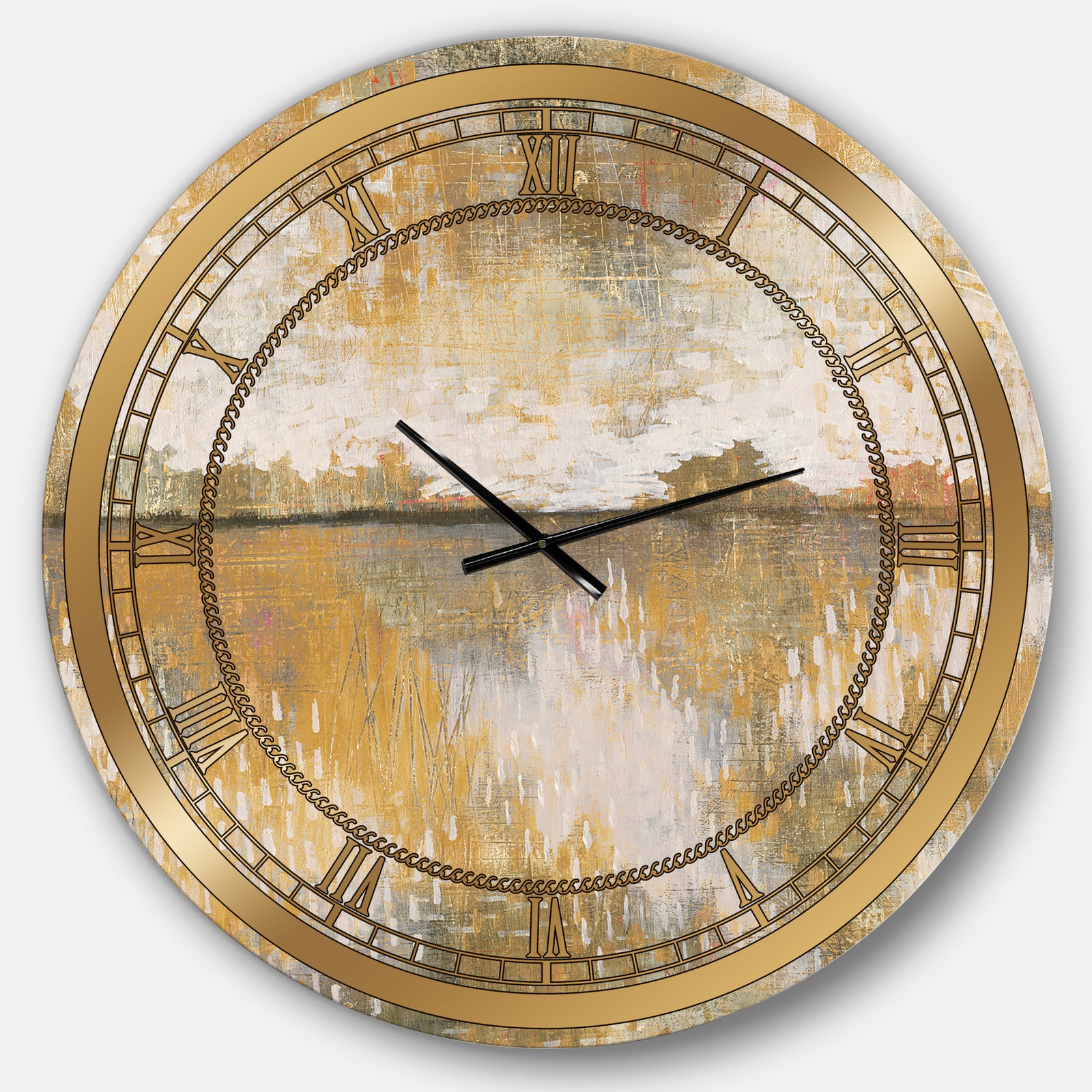 Glam Cream and Brown Curious Sky - Glam Wall CLock