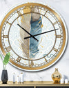 Fields of Gold Watercolor Flower IV - Glam Large Wall CLock