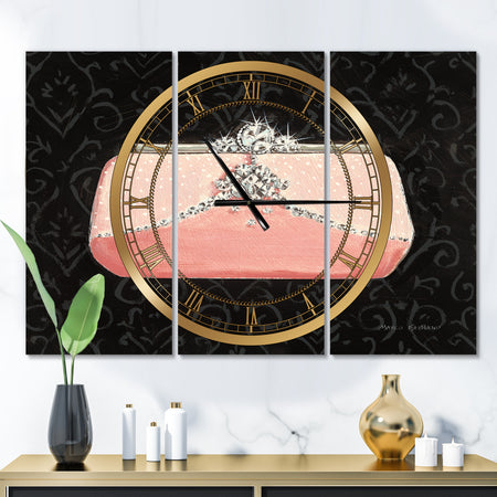 Glam & Fashion Parfum Boudoir II - Glam 3 Panels Oversized Wall CLock