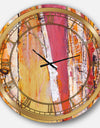 Orange Glam Natural Wood - Glam Large Wall CLock