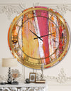 Orange Glam Natural Wood - Glam Large Wall CLock