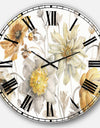 Fields of Gold Watercolor Flower VII - Traditional Large Wall CLock