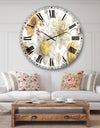 Fields of Gold Watercolor Flower VII - Traditional Large Wall CLock