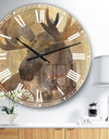 Into the Wild Gold Moose  - Farmhouse Large Wall CLock