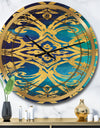 metallic Glam Indigo Form I - Glam Large Wall CLock