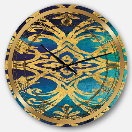 metallic Glam Indigo Form I - Glam Large Wall CLock