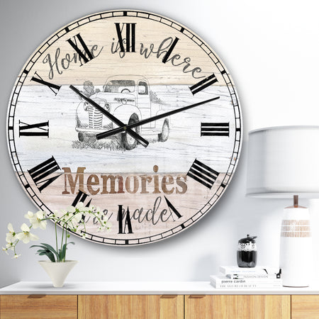 Farmhouse Moment Truck - Farmhouse Large Wall CLock