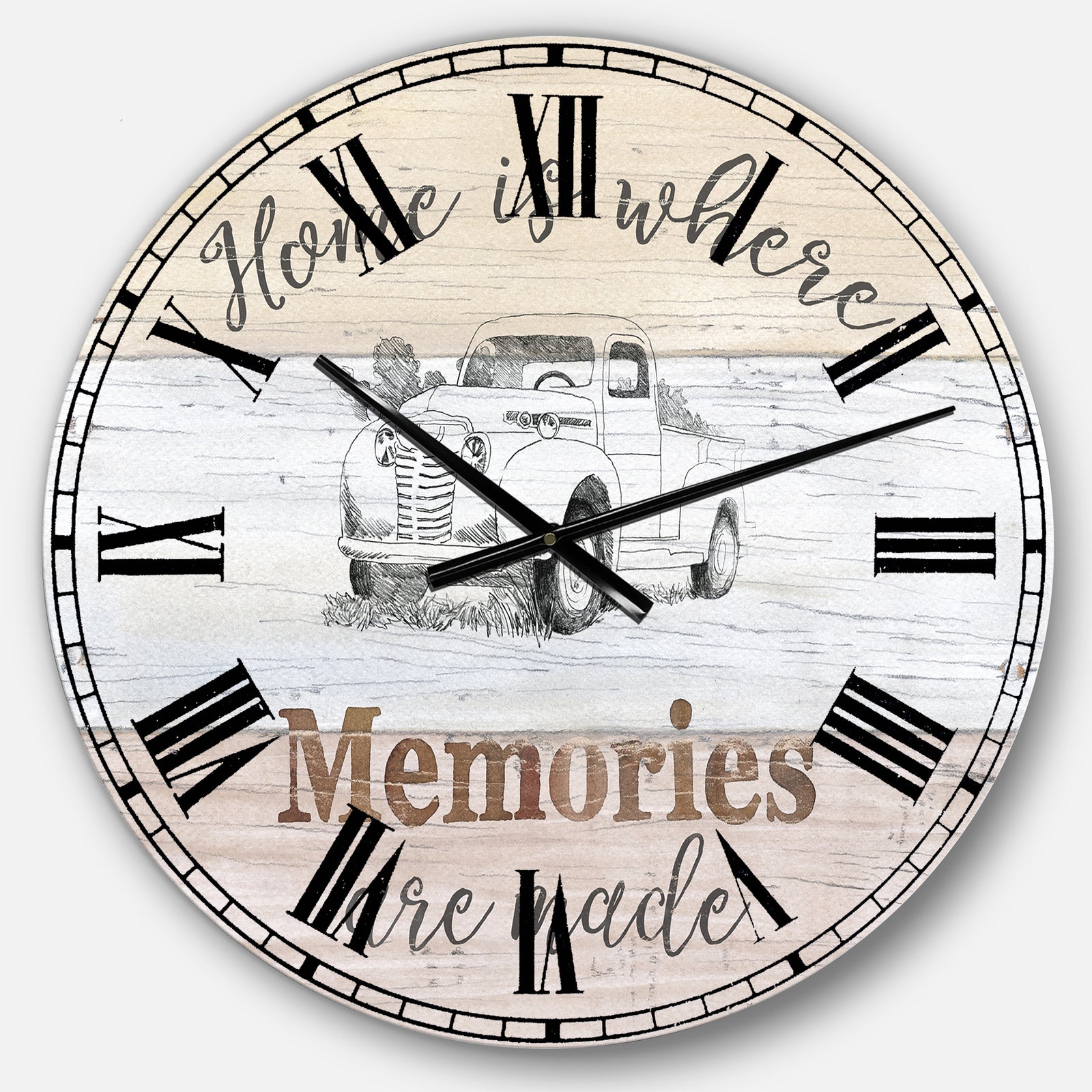Farmhouse Moment Truck - Farmhouse Large Wall CLock
