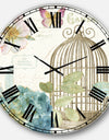 Vintage Floral Birdcage II - Traditional Wall CLock