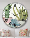 Mixed Green Element III - Cottage Oversized Wall CLock