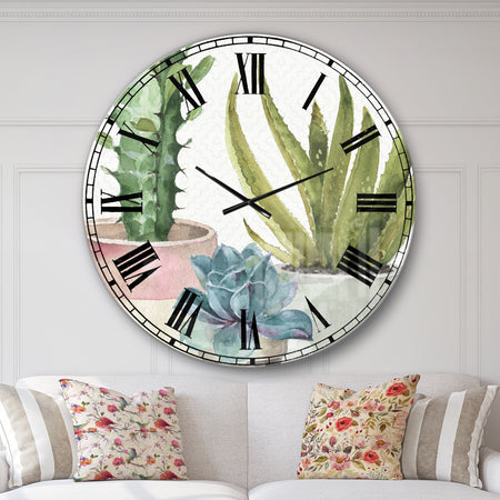 Mixed Green Element III - Cottage Oversized Wall CLock