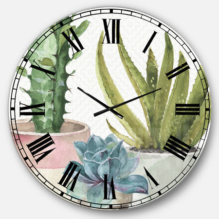 Mixed Green Element III - Cottage Oversized Wall CLock