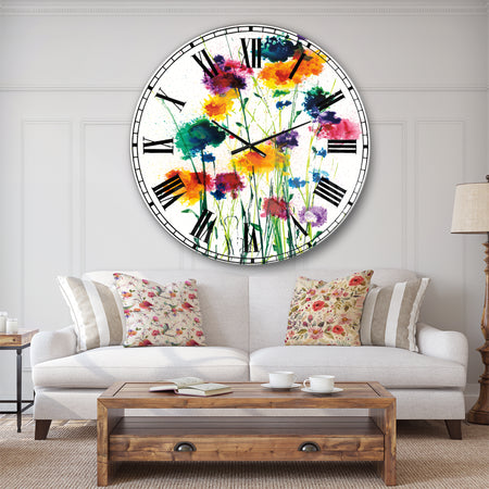 Silver Orchid Fonteney Cottage Oversized Metal Clock