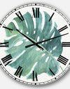 Mixed Botanical Green Leaves IV - Cottage Large Wall CLock