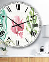 Mixed Botanical Green Leaves II - Farmhouse Large Wall CLock