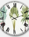 Mixed Botanical Greens palms II - Farmhouse Wall CLock