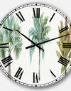 Mixed Botanical Greens palms I - Farmhouse Large Wall CLock