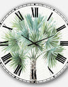 Mixed Botanical Greens palms III - Farmhouse Wall CLock