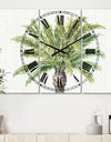 Porch & Den 'Botanical Greens palms IV - Tri-panel Metal Clock