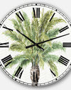 Porch & Den Mixed Botanical Greens palms IV - Farmhouse Oversized Metal Clock