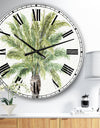 Porch & Den Mixed Botanical Greens palms IV - Farmhouse Oversized Metal Clock