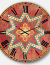 Moroccan Orange Tiles Collage I - Bohemian Chic Large Wall CLock