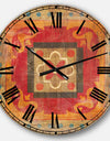 Moroccan Orange Tiles Collage II - Bohemian Chic Large Wall CLock