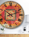 Moroccan Orange Tiles Collage II - Bohemian Chic Large Wall CLock