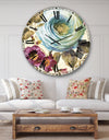 Victorias Cream Flower - Traditional Large Wall CLock