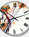 Abstract Orange Flowers  - Traditional Large Wall CLock