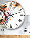 Abstract Orange Flowers  - Traditional Large Wall CLock