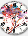 Abstract Red Flowers - Traditional Large Wall CLock