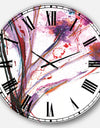 Abstract Purple Flowers - Traditional Oversized Wall CLock