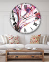 Abstract Purple Flowers - Traditional Oversized Wall CLock