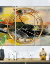 End of the Orange Rainbow I - Glam 3 Panels Oversized Wall CLock