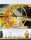 End of the Orange Rainbow II - Glam 3 Panels Oversized Wall CLock